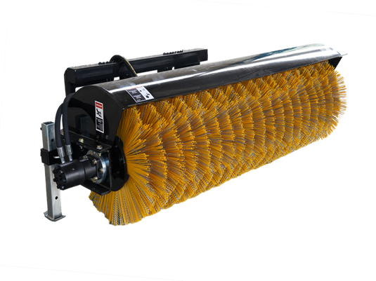 hydraulic angle rotary broom skid steer attachment with nylon brush