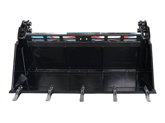 4-in-1 Skid Steer Bucket with Teeth | 62 & 72 Inch Low Profile Extended Bottom