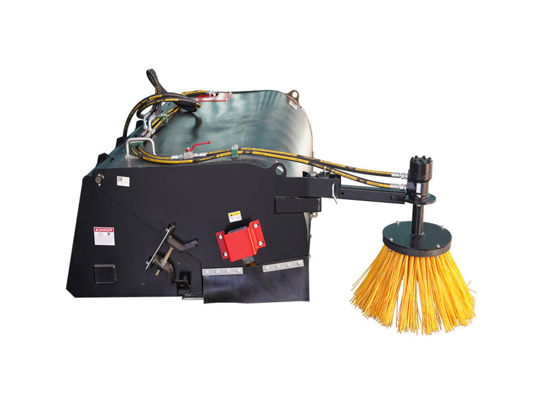 Hydraulic Box Broom Skid Steer with Water Spray | 200L Tank 8 Nozzle Dust Suppression Sweeper
