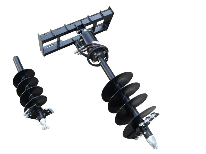 hydraulic earth auger drive skid steer attachment for post hole digging