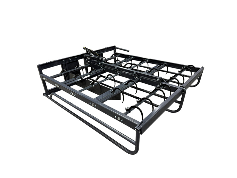 hydraulic hay accumulator grapple skid steer attachment for 8 to 10 square bales