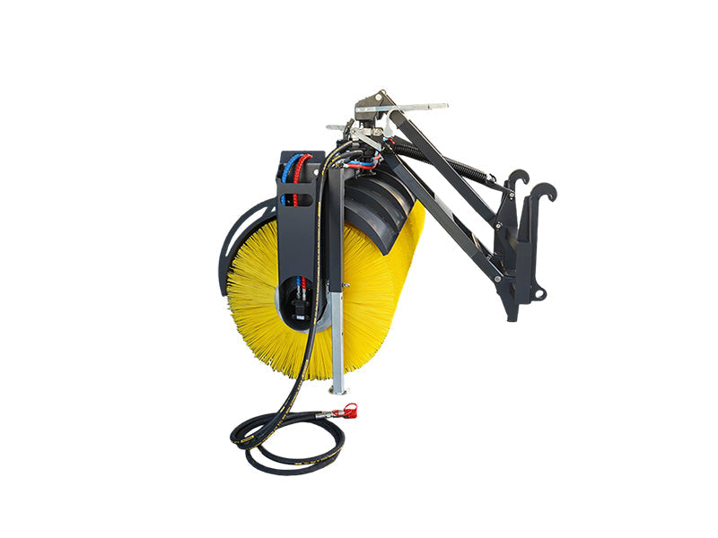 Hydraulic Angle Broom Sweeper Dual Motor | 30 Degree Rotation Road Cleanup Tractor Attachment