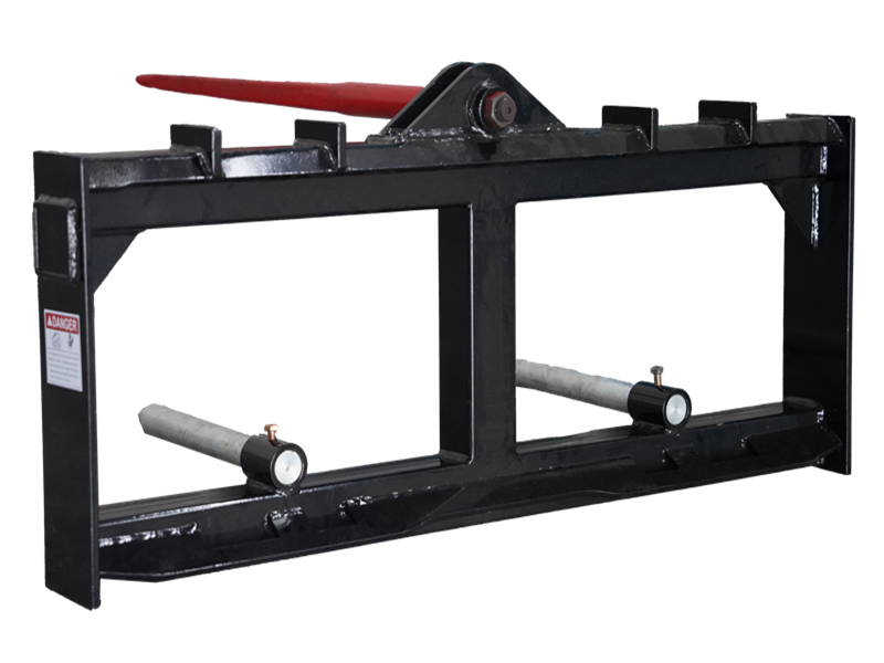 LANDYINDUS S-HS1160 Skid Steer Quick Attach Hay Bale Spear Frame | 3000 lb Forged | 1 Main + 2 Stabilizer Spears
