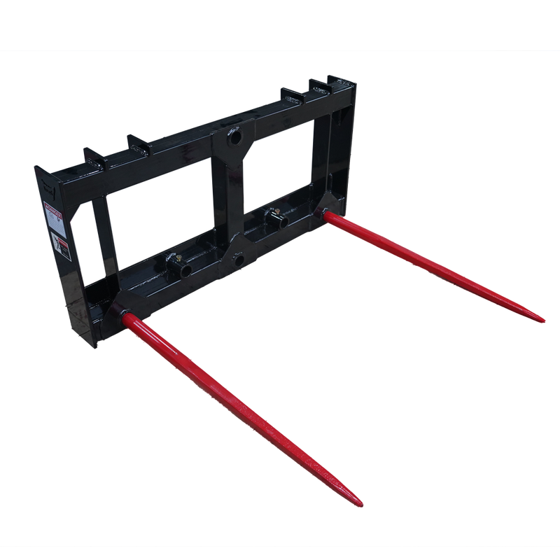 LANDYINDUS S-HD-SSRSA Heavy-Duty Skid Steer Quick Attach Hay Bale Spear Frame | Dual Spear
