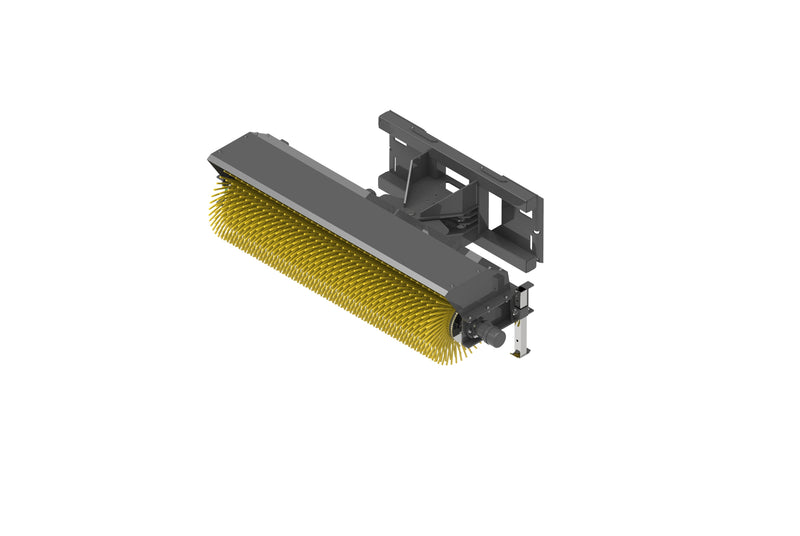 LANDYINDUS S-HAB Skid Steer Hydraulic Angle Rotary Broom | 72" 30° Sweep Snow Debris Quick Attach