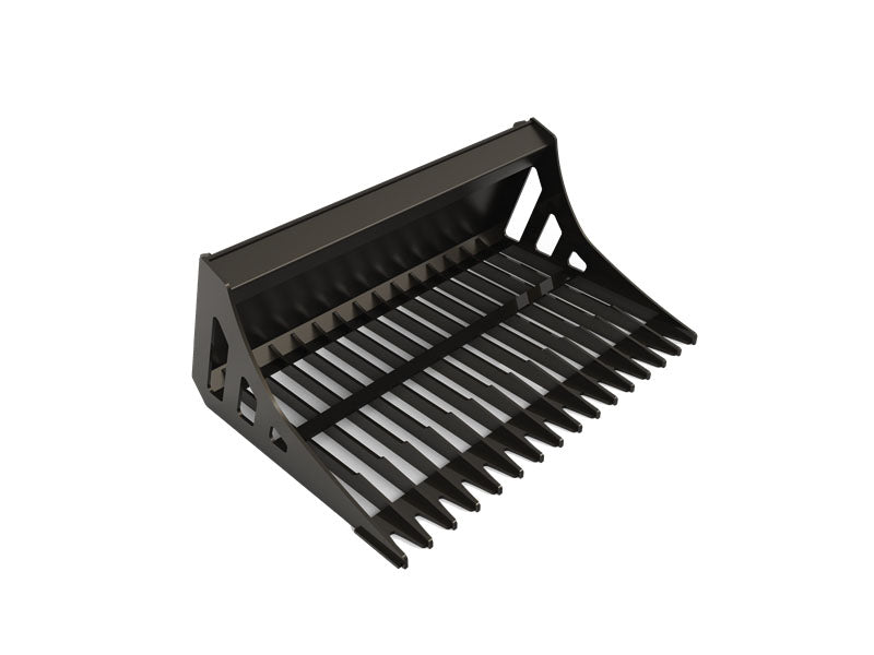 LANDYINDUS Skid Steer Rock Bucket | Heavy-Duty Sifting Bucket 46" to 74" Debris Cleanup & Ground Leveling Quick Attach