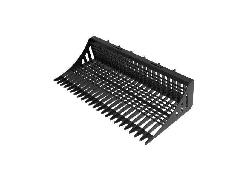 LANDYINDUS Heavy-Duty Skid Steer Rock Bucket | Flat Bar Design 72" to 96" Back Blading & Sand Sifting Quick Attach