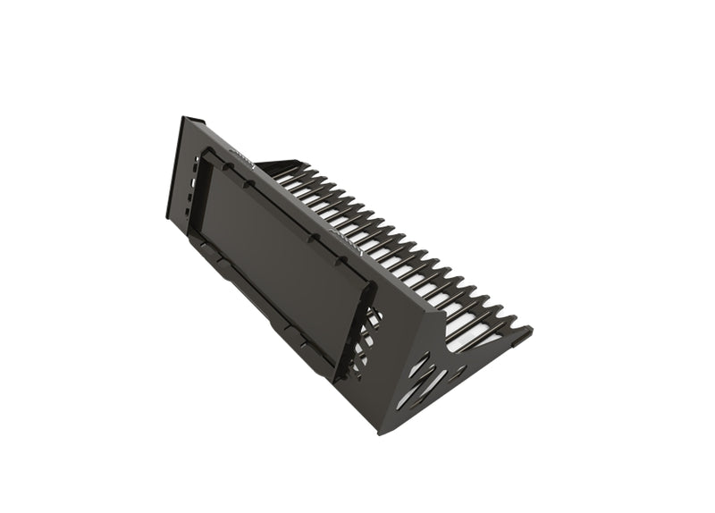 LANDYINDUS Extreme-Duty Skid Steer Round Bar Rock Bucket | Reinforced Tines Webbed Cutting Edge 66" to 82" Rock Removal Quick Attach