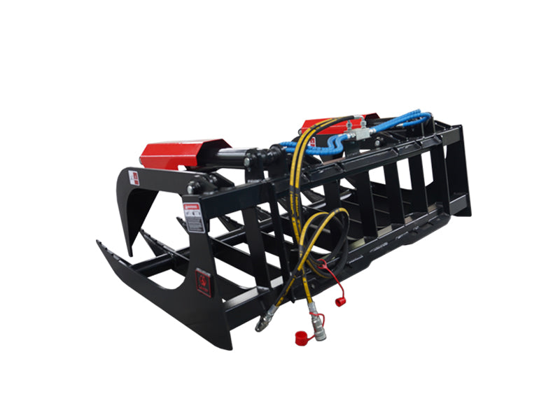 LANDYINDUS Dual-Cylinder Skid Steer Root Grapple Bucket | 72" & 84" Universal Quick Attach Brush & Debris Clearing