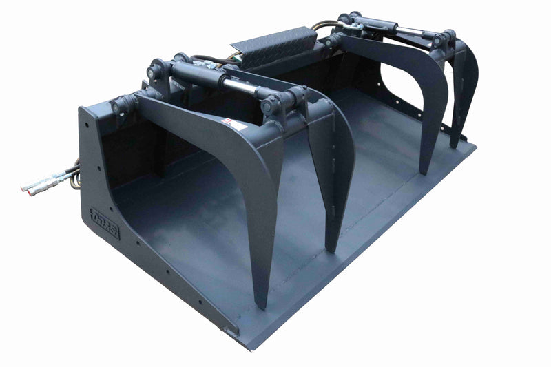 LANDYINDUS Light-Duty Skid Steer Hydraulic Grapple Bucket | 73" Debris Cleanup & Material Handling Quick Attach