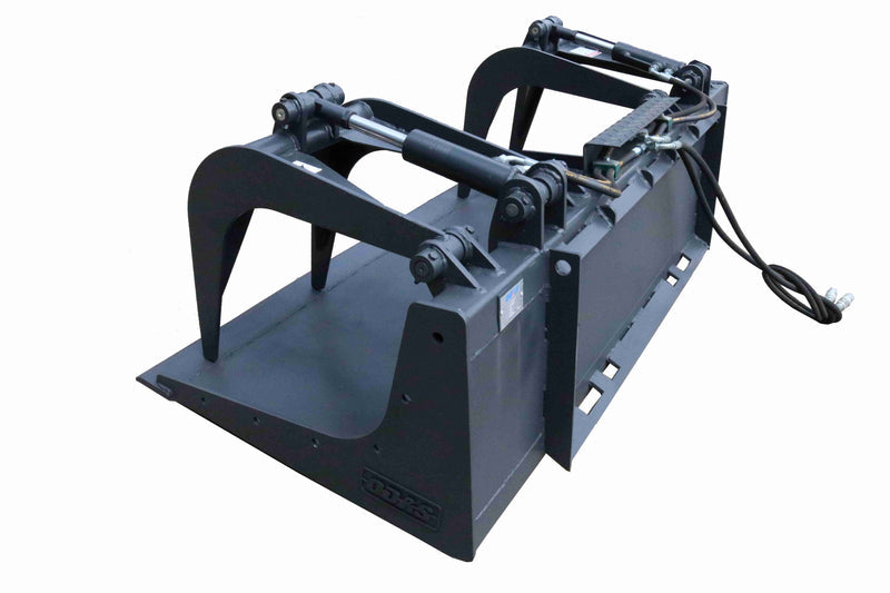 LANDYINDUS Light-Duty Skid Steer Hydraulic Grapple Bucket | 73" Debris Cleanup & Material Handling Quick Attach