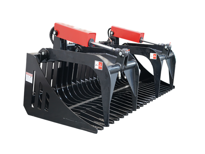 LANDYINDUS Heavy Duty Skid Steer Root Grapple Attachment | 59 62 66 68 72 78 84 Inch | Dual Cylinder | MP1140