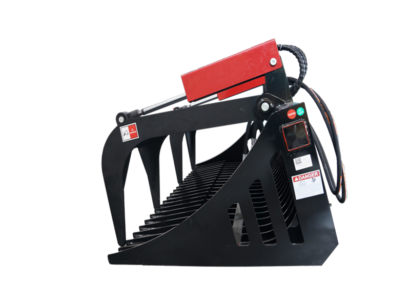 LANDYINDUS Heavy Duty Skid Steer Root Grapple Attachment | 59 62 66 68 72 78 84 Inch | Dual Cylinder | MP1140