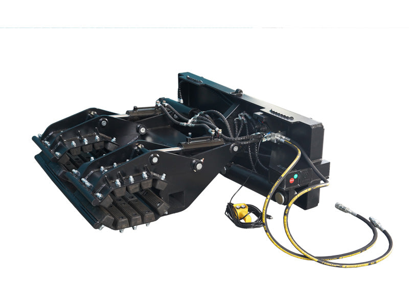 LANDYINDUS Heavy Duty Skid Steer Pole Setter | Double Cylinder Rotating | 610kg | 125–520mm Jaw | Utility & Power Pole | MP1140