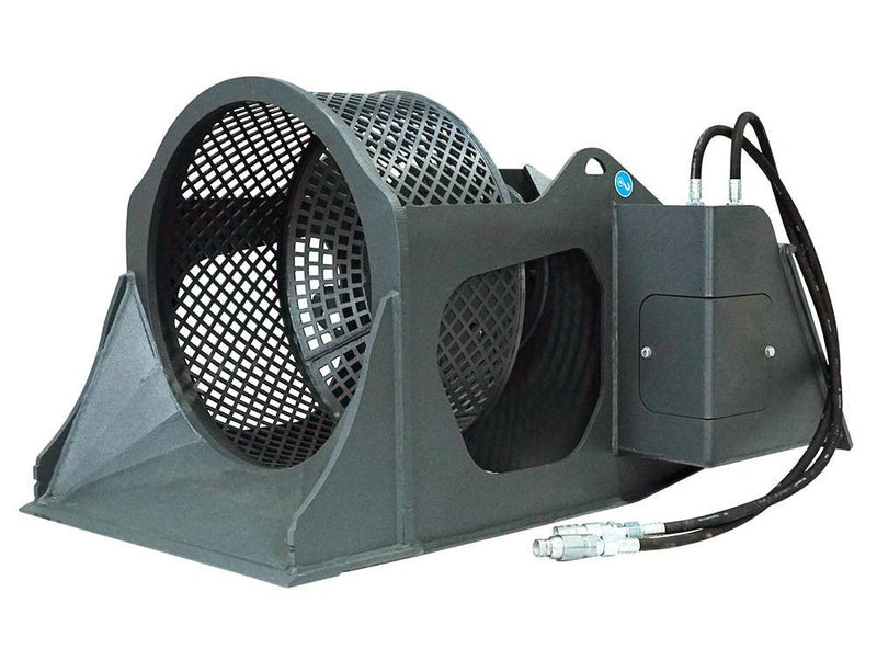 LANDYINDUS Skid Steer Screening Bucket Attachment | Rotating Drum Sieve | 0.30–0.80m³ | 810–2,250kg SWL | Soil Separation | MP1140