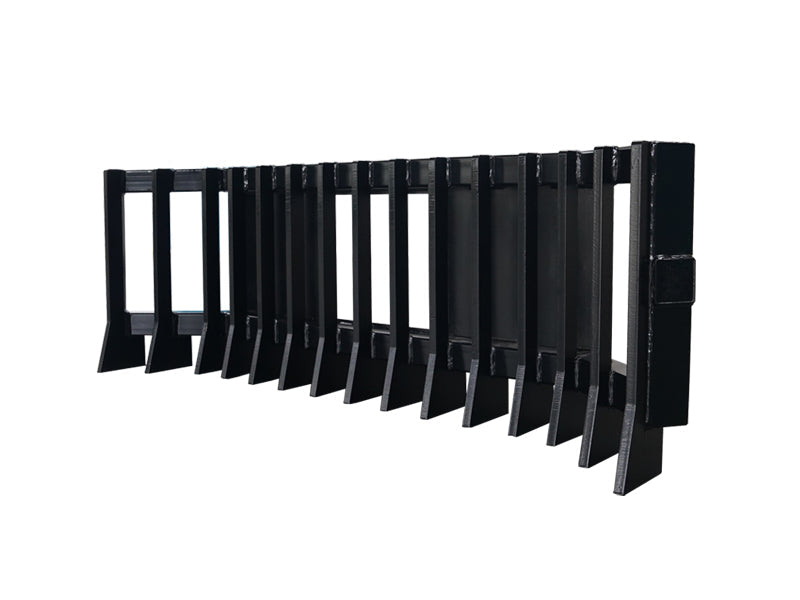LANDYINDUS Skid Steer Stick Rake | Side Wings | 71" or 87" | Heavy Duty Land Clearing | Open Tine Soil Separation | MP1140