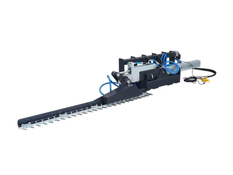 LANDYINDUS 66" Skid Steer Sickle Bar Hedge Trimmer | 1-Pin Swivel Reverse Cutting | Spring Breakaway | 0–90° Hydraulic | 1,800mm Reach | MP1140