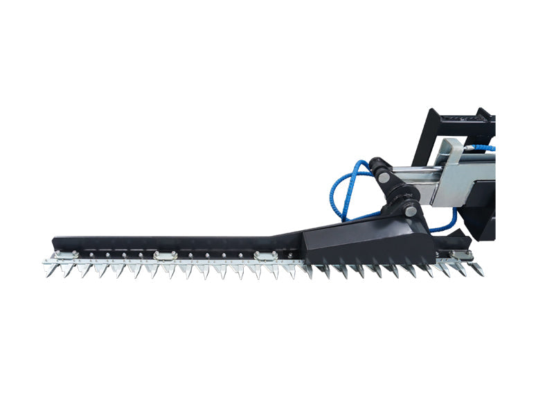 LANDYINDUS 66" Skid Steer Sickle Bar Hedge Trimmer | 1-Pin Swivel Reverse Cutting | Spring Breakaway | 0–90° Hydraulic | 1,800mm Reach | MP1140