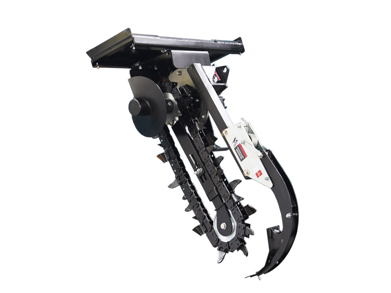 LANDYINDUS Skid Steer Trencher | 36" or 48" Depth | 3 Chain Options | 150mm Width | All Ground Conditions | Adjustable Depth | MP1140