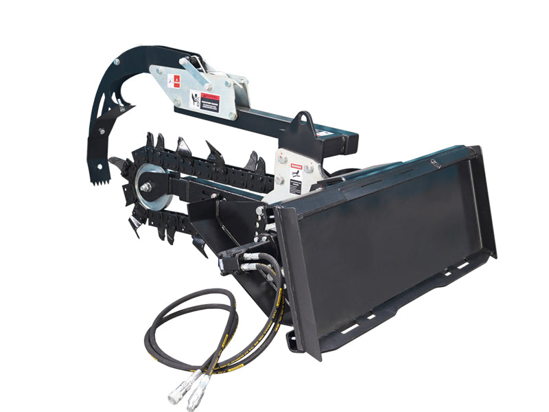 LANDYINDUS Skid Steer Trencher | 36" or 48" Depth | 3 Chain Options | 150mm Width | All Ground Conditions | Adjustable Depth | MP1140