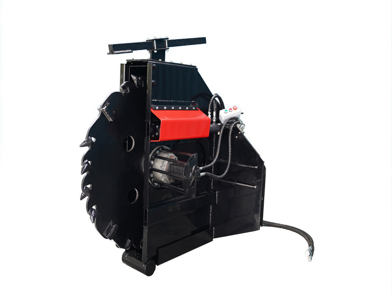 LANDYINDUS Skid Steer Wheel Saw | 14" Blade | 100mm Cut Width | 450mm Depth | Concrete Asphalt Reinforced | Hydraulic Trench Cleaner | MP1140