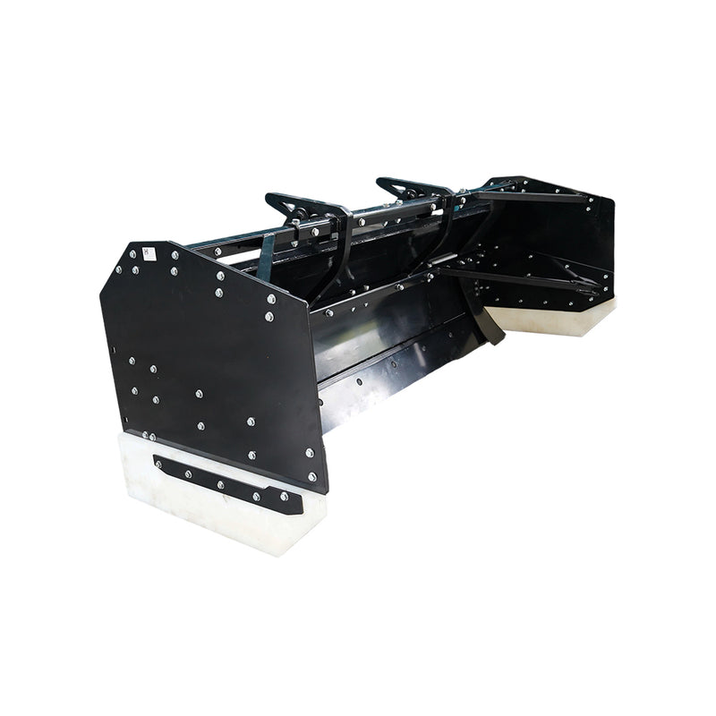 LANDYINDUS 96"–108" Skid Steer Snow Pusher | 2-in-1 Push & Collect | Hydraulic ±33° Angle | Adjustable Width | Spring Rebound | MP1140