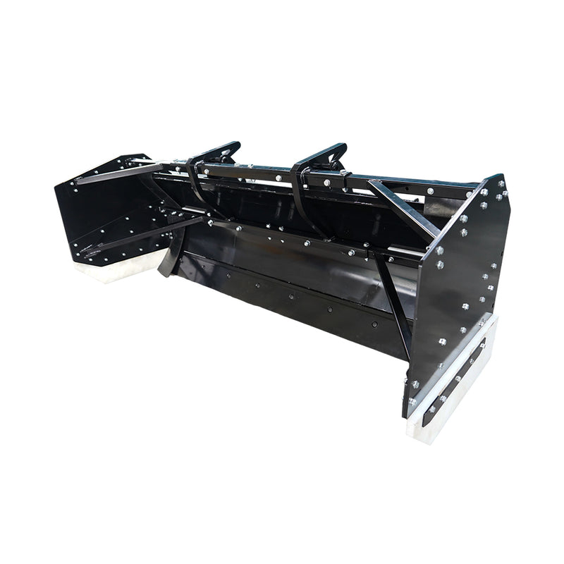 LANDYINDUS 96"–108" Skid Steer Snow Pusher | 2-in-1 Push & Collect | Hydraulic ±33° Angle | Adjustable Width | Spring Rebound | MP1140