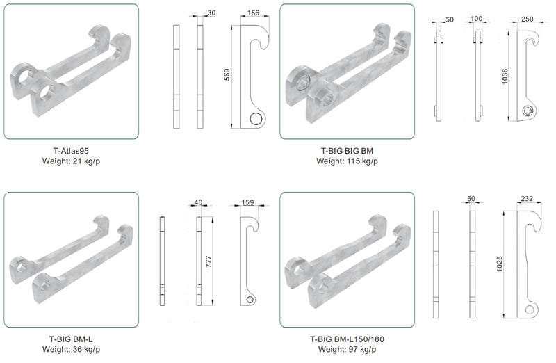 LANDYINDUS Front Loader Quick Attach Bracket | Euro, SMS, Big BM, Zettelmeyer, Kramer, Valtra & More | 20+ Configurations | T-Series