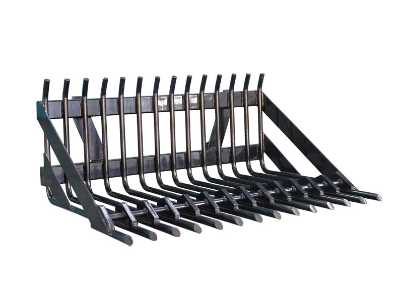 LANDYINDUS Heavy Duty Stone Forks | 1,500-2,300mm | Anti-Roll Hump | 35-40mm Tines | Euro, SMS & Big BM | Front Loader Tractor Rock Fork | T-SF