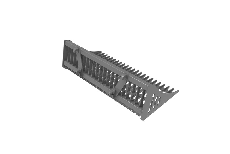 LANDYINDUS Heavy Duty Rock Bucket | 48"-84" (1,220-2,130mm) | 10 Rake Teeth | 72mm Spacing | Flat Bar Sand Sifting | Back Blading | Euro | T-PRB