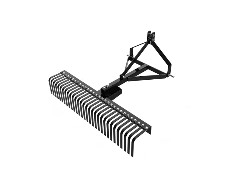 LANDYINDUS 3-Point Landscape Rock Rake | 60" (1,520mm) | 360° Swivel | Heat-Treated Tines | 6mm Plate | 1,000kg SWL | Cat 1 | Compact Tractor | T-LRR1520