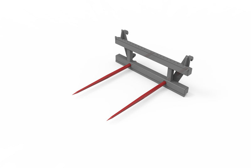 LANDYINDUS Pallet Forks Frame with Hay Spear | 2,500kg SWL | Class 2A | φ45×1,100mm Spear | Pallet Forks + Bale Spear Combo | Euro | T-2A-HS