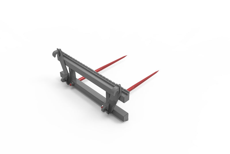 LANDYINDUS Pallet Forks Frame with Hay Spear | 2,500kg SWL | Class 2A | φ45×1,100mm Spear | Pallet Forks + Bale Spear Combo | Euro | T-2A-HS