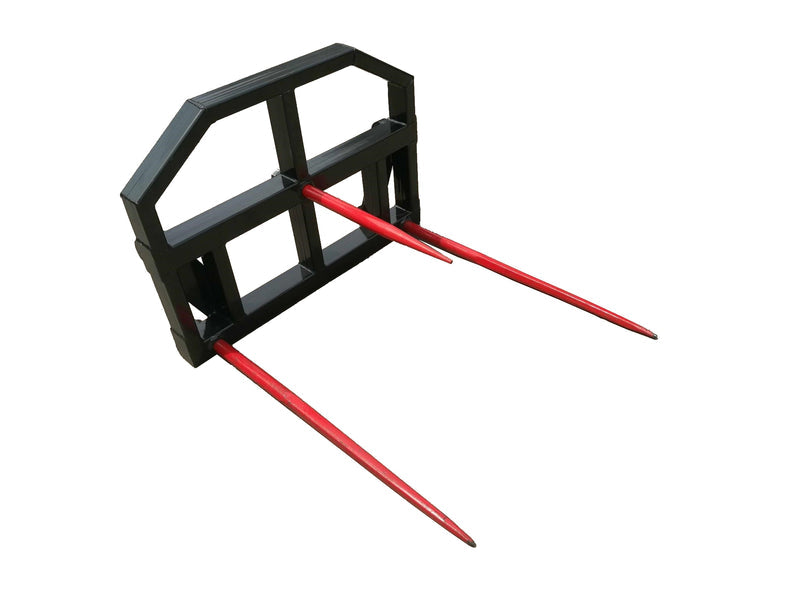LANDYINDUS 3-Tine Round Bale Spear | 1,500kg SWL | Dual φ45mm Main Spears | Removable Centre Tine | Conus 2 | Optional Dual-Bale High Back | Euro | T-RBS13