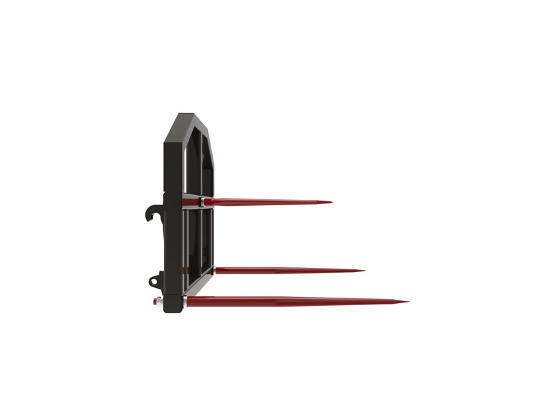 LANDYINDUS 3-Tine Round Bale Spear | 1,500kg SWL | Dual φ45mm Main Spears | Removable Centre Tine | Conus 2 | Optional Dual-Bale High Back | Euro | T-RBS13