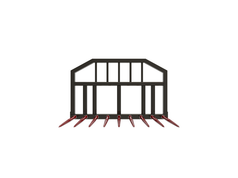 LANDYINDUS Silage Forks | 1,200–2,000mm | 7–12 Tines | φ45×1,100mm Spears | Conus 1 | Open-Back Frame | Euro & SMS | Front Loader | T-SF