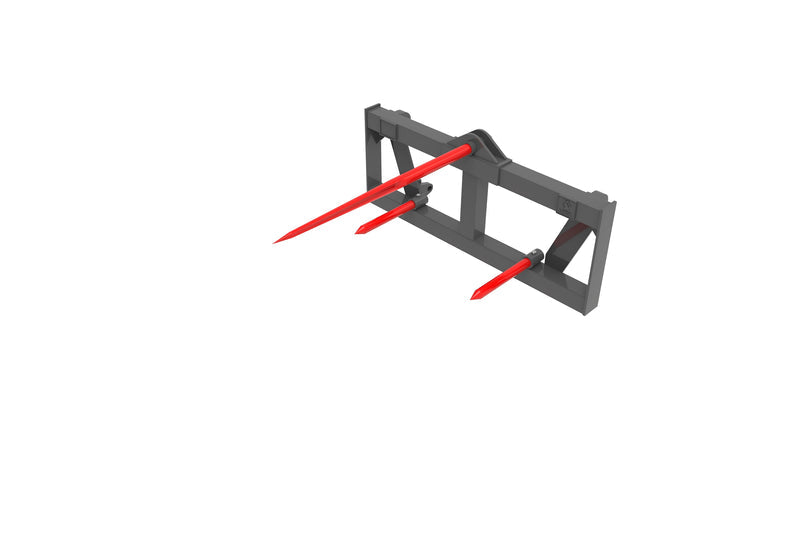 LANDYINDUS Quick Tach Hay Spear | 1,360kg SWL | HD Forged φ45×1,100mm | 2×φ40×432mm Stabilizers | Tool-Free Mount | Euro | T-HS1240
