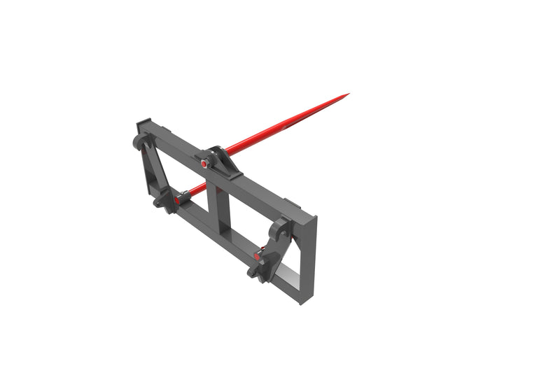 LANDYINDUS Quick Tach Hay Spear | 1,360kg SWL | HD Forged φ45×1,100mm | 2×φ40×432mm Stabilizers | Tool-Free Mount | Euro | T-HS1240