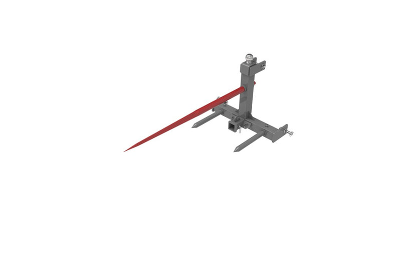 LANDYINDUS 3-Point Hitch Hay Spear | φ45×1,100mm Main + 2×φ40×432mm Stabilizers | Upgradeable Spear Sleeves | Cat 1 & 2 | No Adapters | 43kg | T-HWB26IN