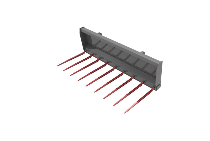 LANDYINDUS Manure Fork | 72" (1,830mm) | 9×φ36×880mm Tines | Bedding, Silage & Debris | Euro | Front Loader | T-MF1830
