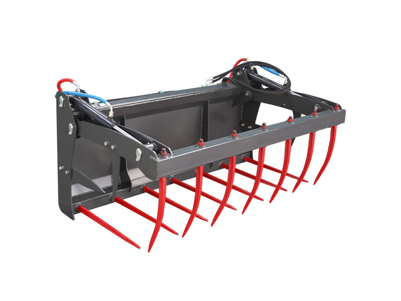 LANDYINDUS Hydraulic Silage Grab | 1,500 & 1,800mm | Curved Tines | Removable Tapered Sleeves | 16MPa | 60LPM | Euro | Front Loader | T-SG & U-SG