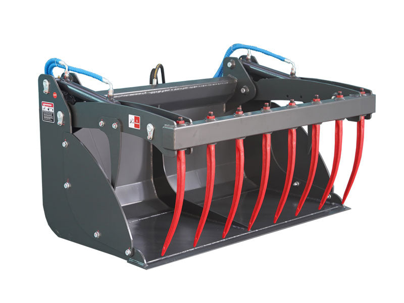 LANDYINDUS Hydraulic Silage Grapple Bucket | Dual Cylinder | 1,500–2,200mm | 1.0–1.5m³ | Tool-Free Jaw Detach | Laser Cut & Robot Welded | Euro | T-SGB