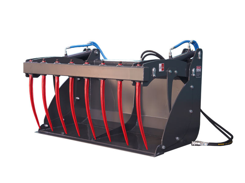 LANDYINDUS Hydraulic Silage Grapple Bucket | Dual Cylinder | 1,500–2,200mm | 1.0–1.5m³ | Tool-Free Jaw Detach | Laser Cut & Robot Welded | Euro | T-SGB