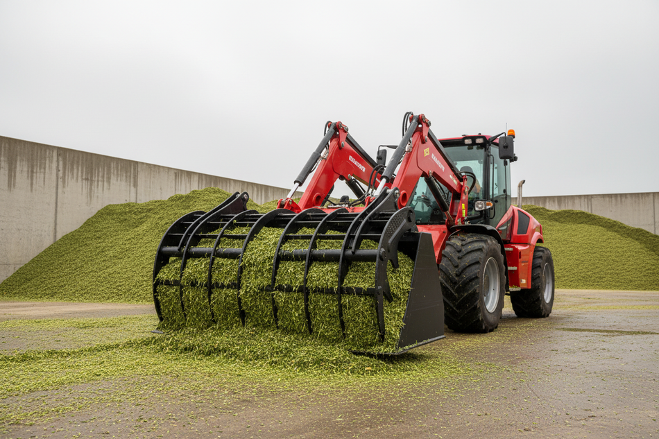 LANDYINDUS Silage Grapple Bucket XL | 2,440–2,950mm | 2.45–3.0m³ | 0–2,130mm Opening | 1,160mm Deep Bucket | Euro | 5–10T Material Handler | T-PGBXL