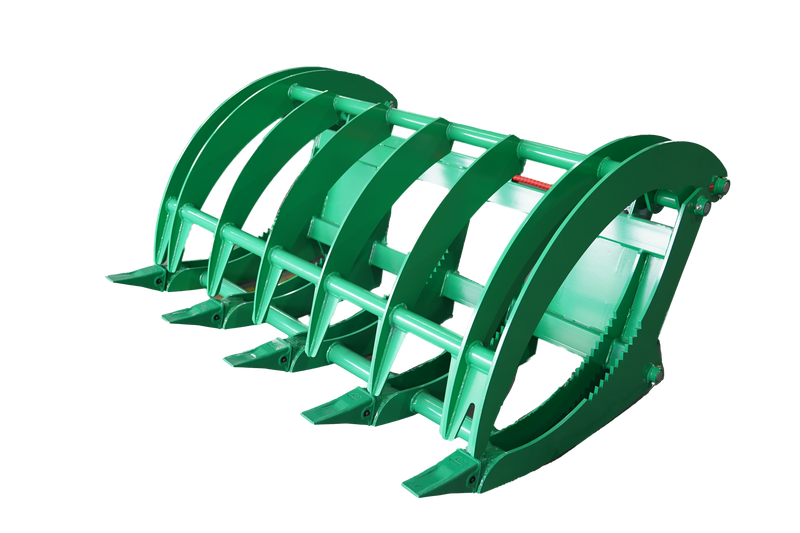 LANDYINDUS Hydraulic Root Grapple Rake | 72" (1,830mm) | 1,590kg SWL | 490–1,270mm Opening | 900mm Replaceable Cast Teeth | Euro | Rocks, Logs & Brush | T-ERGR1830