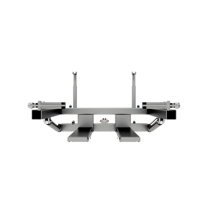 LANDYINDUS Hydraulic Forward Bulk Bin Tipper | 1,000kg SWL | Dual Clamp Arms | Hydraulic Sequencing Valve — No Tip Until Bin Secured | Single Hydraulic Circuit | Standard Square Bins to 1,200×1,200mm | F-FBT-SH