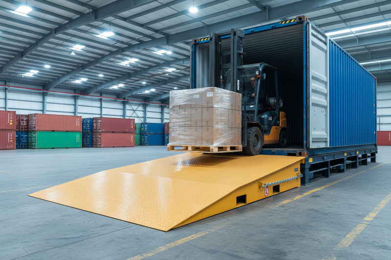 LANDYINDUS Forklift Container Loading Ramp | 6,000kg SWL | 2,400mm Length | 1,500mm Flat Top Platform | 5mm Steel | Side Fork Pockets — Forklift Repositionable | Shipping Container, Curtain-Sider & Flatbed | F-CRL6