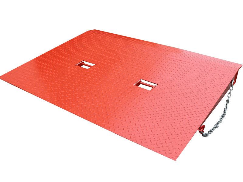 LANDYINDUS Mobile Container Loading Ramp | 6,500kg SWL | Flip-Up Fork Pockets — Forklift Repositionable | Dual Safety Chains | Chain & D-Shackle Included | 6mm Steel | Portable Yard Ramp | F-FCR65