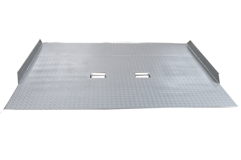 LANDYINDUS Heavy-Duty Container Loading Ramp | 8,000kg SWL | 8mm Steel — 60% Thicker Than Standard | Flip-Up Front + Fixed Side Fork Pockets | Full-Length Side Guard Plates | 2,300mm Wide | Shipping Container & Industrial | F-CRS8