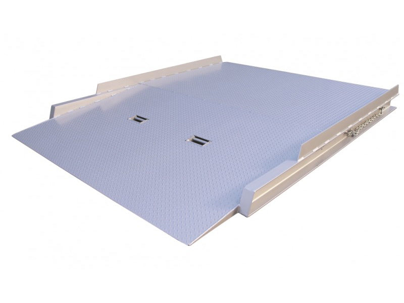 LANDYINDUS Extra Long Container Loading Ramp | 8,000kg SWL | 3,000mm Platform — Deep Container Reach | Gentler Incline | Flip-Up Front + Fixed Side Fork Pockets | 6mm Steel | Enamel Finish | F-CRL8